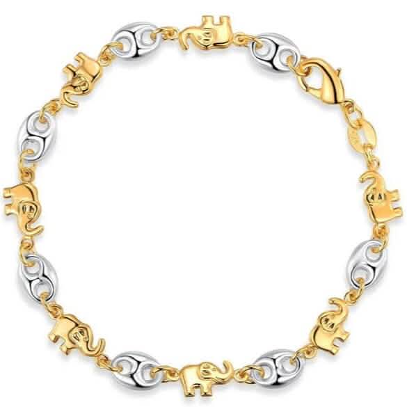 18K Gold Two-Tone Elephant Bracelet by DailySale
