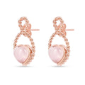 18k Gold Vermeil Rose Quartz Heart Push Post Earrings by Fine Color Jewels