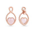 18k Gold Vermeil Rose Quartz Heart Push Post Earrings by Fine Color Jewels