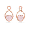 18k Gold Vermeil Rose Quartz Heart Push Post Earrings