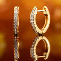 18k Huggie Earrings Made with Swarovski Crystal by DailySale