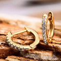 18k Huggie Earrings Made with Swarovski Crystal by DailySale
