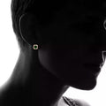 18K Rose Gold Over Sterling Silver Created Green Emerald Halo Studs by MUIBLU Gems by DailySale