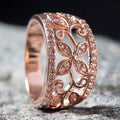 18K Rose Gold Plated Flower Filigree Ring made with Swarovski Elements by DailySale