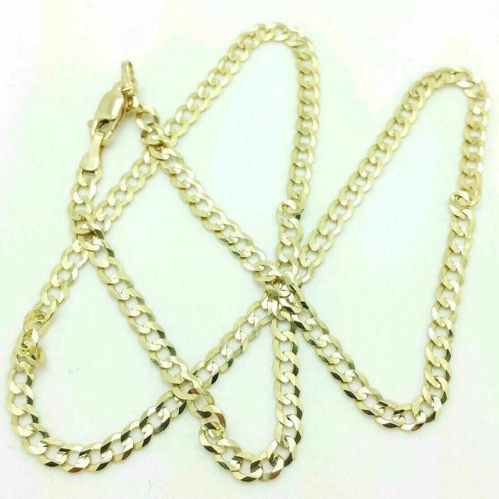 18K Solid Gold Cuban Chain Necklace Men Women 4mm by DailySale