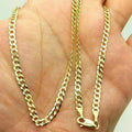 18K Solid Gold Cuban Chain Necklace Men Women 4mm by DailySale
