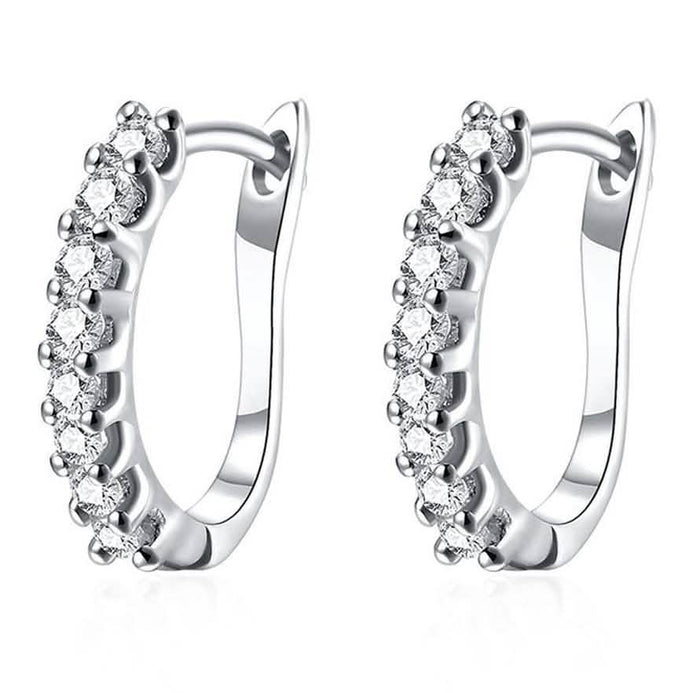 18K White Gold and Swarovski Element Crystal Petite Earrings by DailySale