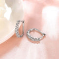 18K White Gold and Swarovski Element Crystal Petite Earrings by DailySale