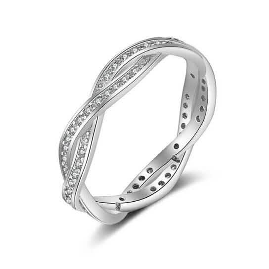 18K White Gold Braided Eternity Band by DailySale
