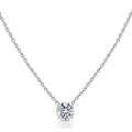 18K White Gold Dainty Round Cut Solitaire Necklace by DailySale