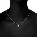 18K White Gold Dainty Round Cut Solitaire Necklace by DailySale
