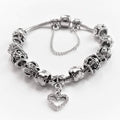 18K White Gold Plated Crystal Heart Charm Bracelet by DailySale