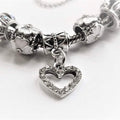 18K White Gold Plated Crystal Heart Charm Bracelet by DailySale