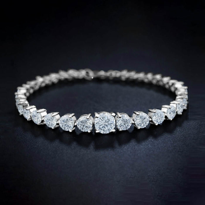 18K White Gold Plated Graduated Tennis Bracelet by DailySale