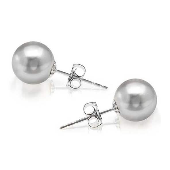 18K White Gold Plated Pearl Stud Earrings by DailySale