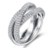 18K White Gold Plated Rolling Eternity Ring Made with Swarovski Elements