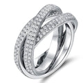 18K White Gold Plated Rolling Eternity Ring Made with Swarovski Elements by DailySale