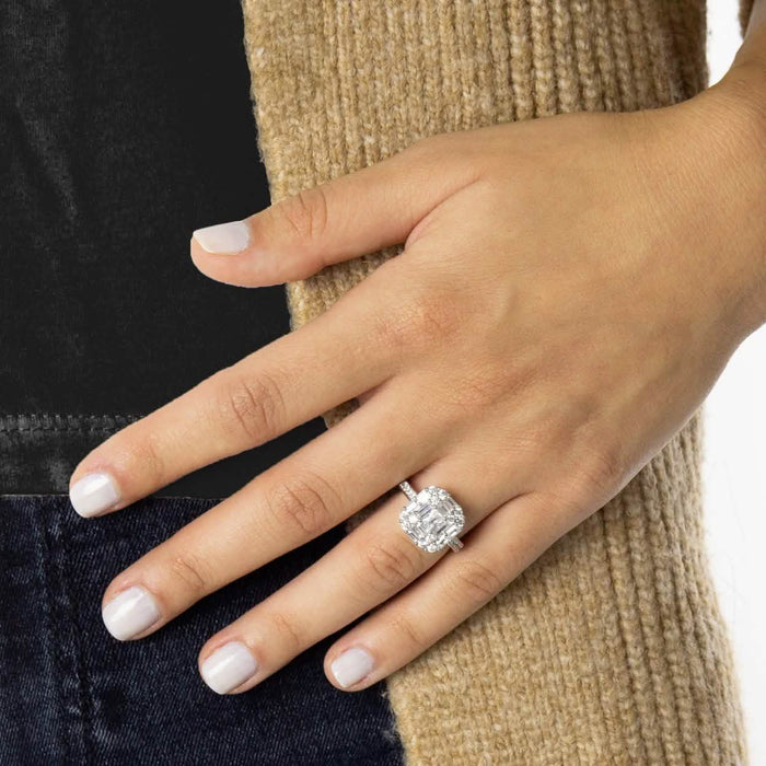 18K White Gold Plated Simulated Diamond Ring by DailySale