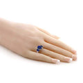 18K White Gold Plated Tri Stone Oval Cut RIng by DailySale