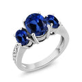 18K White Gold Plated Tri Stone Oval Cut RIng by DailySale