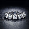 18k White Gold Round Cut Eternity Band by DailySale
