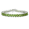 19.35 Ct Marquise Olive Green Peridot Prong Sterling Silver Inline Tennis Bracelet