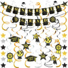 19-Pieces: Banner "Congrats Grad" + Hanging Decor