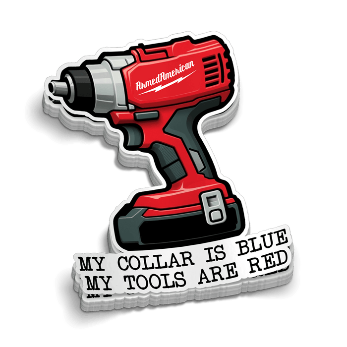 Red Tools Hard Hat Decal by Armed American Supply