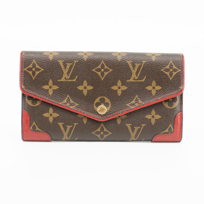 Louis Vuitton Red Monogram Canvas Retiro Sarah Wallet #1904 by Bolt Boutique