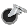 Rubbermaid Non-Marking Plate Casters, Swivel Mount Plate, 4" Wheel, Black/Gray