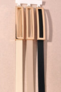 Open Lean Rectangle Skinny Belt by Boutique 23