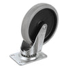 Rubbermaid Replacement Bayonet-Stem Swivel Casters, Swivel Mount Plate, 5" Soft Rubber Wheel, Black