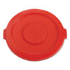 Rubbermaid Round Flat Top Lid, for 32 gal Round BRUTE Containers, 22.25" Diameter, Red