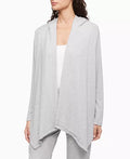 Calvin Klein Pure Lounge Long Sleeve Open Hoodie - Snow Heather, Size XS by Vanessa Jane