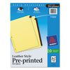 Avery Preprinted Red Leather Tab Dividers with Clear Reinforced Edge, 25-Tab, A to Z, 11 x 8.5, Buff, 1 Set