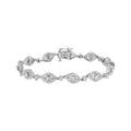 .925 Sterling Silver 2 1/2 Cttw Diamond Pear Shaped and Bezel Link Bracelet (I-J Color, I2-I3 Clarity) - 7.5 " by Bids.com