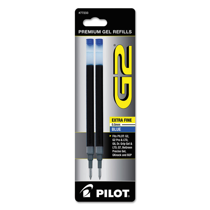 Pilot Refill for Pilot B2P, Dr Grip, G2, G6, MR Metropolitan, Precise BeGreen and Q7 Gel Pens, Extra-Fine Tip, Blue Ink, 2/Pack