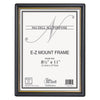 NuDell EZ Mount Document Frame with Trim Accent and Plastic Face, Plastic, 8.5 x 11 Insert, Black/Gold