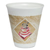 Dart Cafe G Foam Hot/Cold Cups, 12 oz, Brown/Red/White, 20/Pack