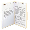 Smead SuperTab Reinforced Guide Height Fastener Folders, 2 Fasteners, Legal Size, 11-pt Manila Exterior, 50/Box