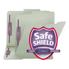 Smead Recycled Pressboard Folders with Two SafeSHIELD Coated Fasteners, 1" Expansion, 2/5-Cut: R of C, Letter, Gray-Green, 25/Box