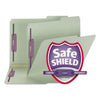 Smead Recycled Pressboard Folders with Two SafeSHIELD Coated Fasteners, 2" Expansion, 2/5-Cut: Right, Letter, Gray-Green, 25/Box