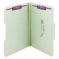 Smead Recycled Pressboard Folders with Two SafeSHIELD Coated Fasteners, 1" Expansion, 1/3-Cut Tabs, Legal Size, Gray-Green, 25/Box