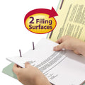 Smead Recycled Pressboard Folders with Two SafeSHIELD Coated Fasteners, 1" Expansion, 1/3-Cut Tab, Letter Size, Gray-Green, 25/Box