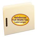 Smead Top Tab Fastener Folders, Straight Tab, 2 Fasteners, Letter Size, 11-pt Manila Exterior, 50/Box