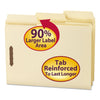 Smead SuperTab Reinforced Guide Height Fastener Folders, 2 Fasteners, Letter Size, 11-pt Manila Exterior, 50/Box