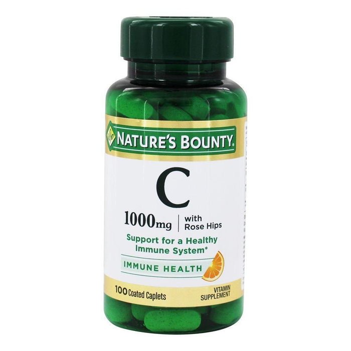 Nature's Bounty Vitamin C Plus Rose Hips -- 1000 Mg - 100 Coated Caplets by Pasteur Pharmacy