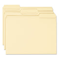 Smead 100% Recycled Reinforced Top Tab File Folders, 1/3-Cut Tabs: Assorted, Letter Size, 0.75" Expansion, Manila, 100/Box