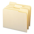 Smead Top Tab File Folders with Antimicrobial Product Protection, 1/3-Cut Tabs: Assorted, Letter, 0.75" Expansion, Manila, 100/Box