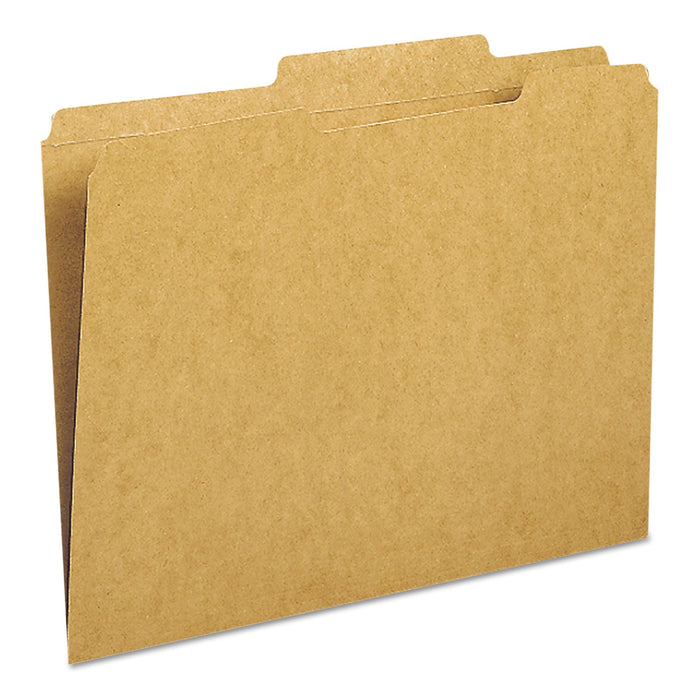 Smead Guide Height Reinforced Heavyweight Kraft File Folder, 2/5-Cut Tabs: Right of Center, Letter, 0.75" Expansion, Brown, 100/Box